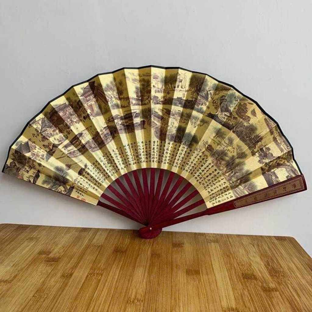  Quạt Giấy Thư Pháp Thanh Minh Thượng Hà Đồ BKMECN-10154 