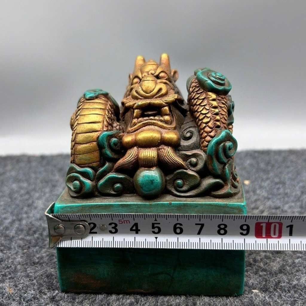  Ấn Rồng Ngọc Bích Bọc Đồng Phong Thủy BKMECN-10158 