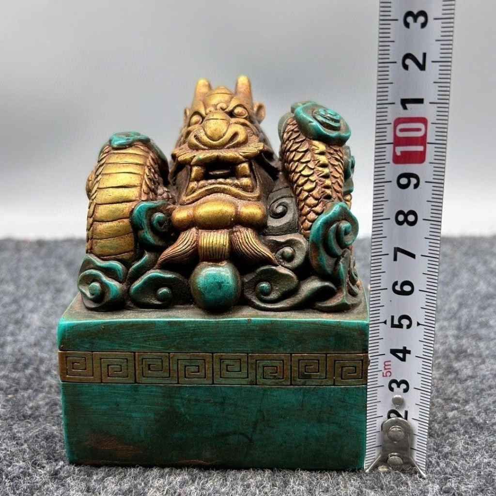 Ấn Rồng Ngọc Bích Bọc Đồng Phong Thủy BKMECN-10158 