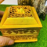  Lư Xông Trầm Đồng Mạ Vàng Dáng Hộp Vuông Cát Tường BKMECN-10161 