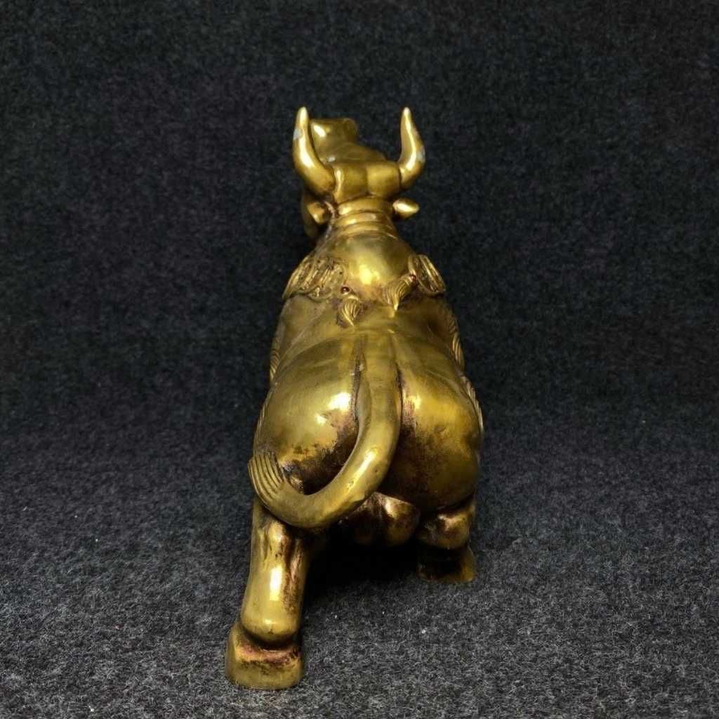  Tượng Trâu Đồng Chiêu Tài Kèm Lư Xông Trầm Hoàng Kim BKMECN-10165 