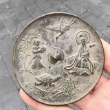  Đĩa Đồng Cổ Gương Thần Chạm Nổi Điển Tích Thần Tiên Trường Thọ BKMECN-10171 