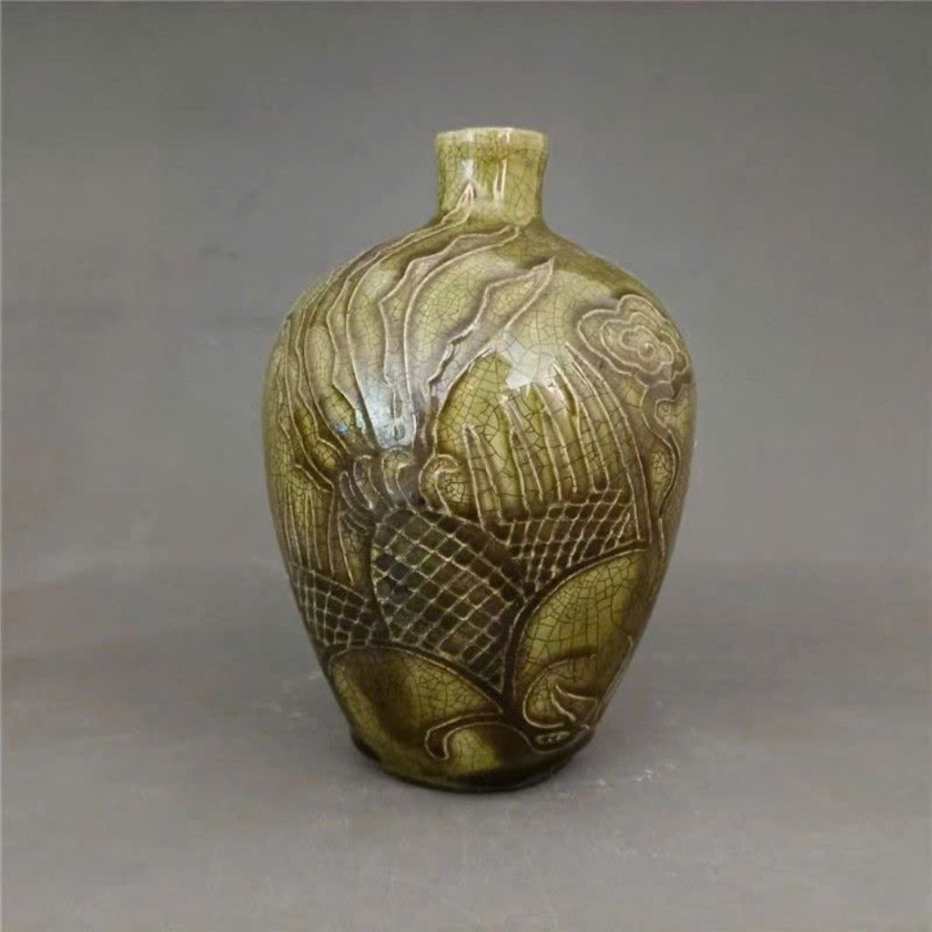  Bình gốm men rạn cổ tạc nổi thanh long hưng thịnh BKCECN-10532 