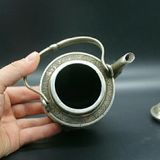  Ấm Đồng Mạ Bạc Quai Treo Chạm Nổi Thanh Long Hải Triều BKMECN-10176 
