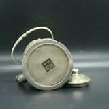  Ấm Đồng Mạ Bạc Quai Treo Chạm Nổi Thanh Long Hải Triều BKMECN-10176 