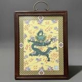  Tranh Sứ Khung Gỗ Chạm Nổi Thanh Long Hưng Thịnh Giả Cổ BKMECN-10178 