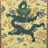  Tranh Sứ Khung Gỗ Chạm Nổi Thanh Long Hưng Thịnh Giả Cổ BKMECN-10178 