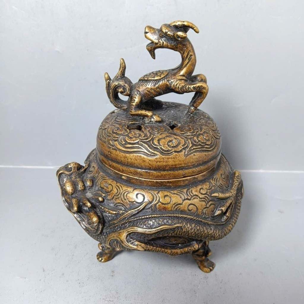  Lư Xông Trầm Đồng Cổ Tạc Nổi Thanh Long Hưng Thịnh BKMECN-10183 