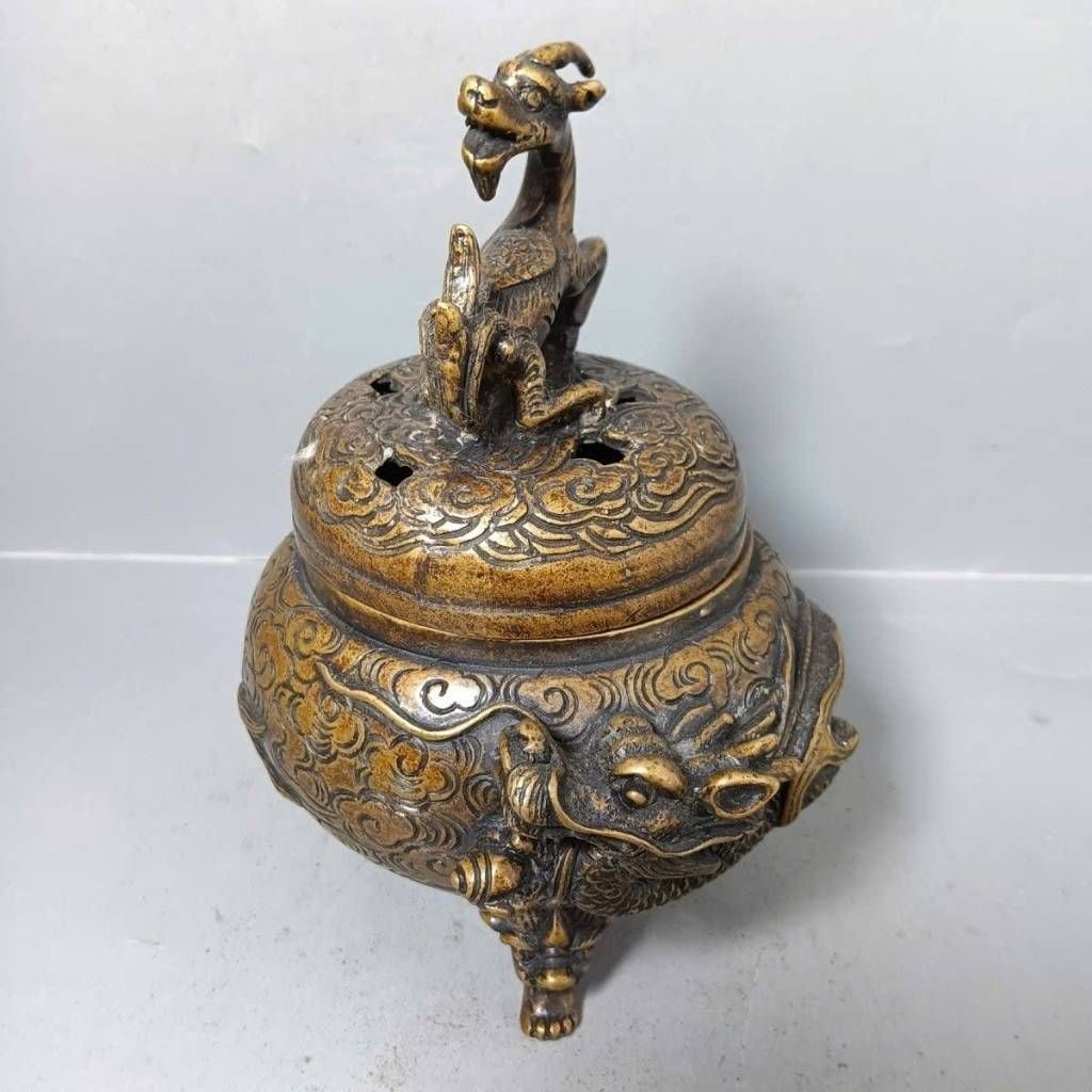  Lư Xông Trầm Đồng Cổ Tạc Nổi Thanh Long Hưng Thịnh BKMECN-10183 