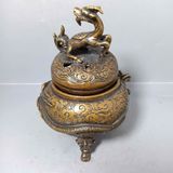  Lư Xông Trầm Đồng Cổ Tạc Nổi Thanh Long Hưng Thịnh BKMECN-10183 