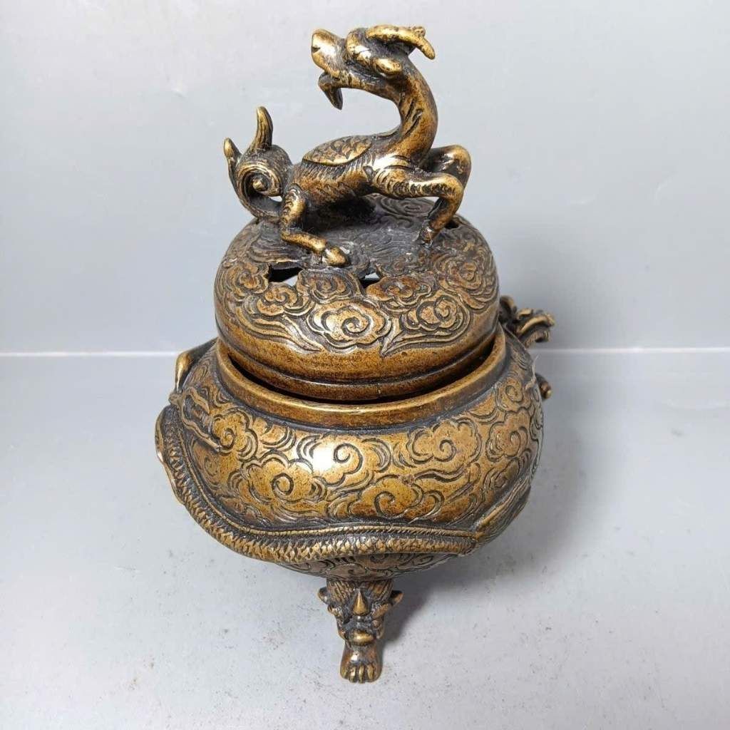  Lư Xông Trầm Đồng Cổ Tạc Nổi Thanh Long Hưng Thịnh BKMECN-10183 