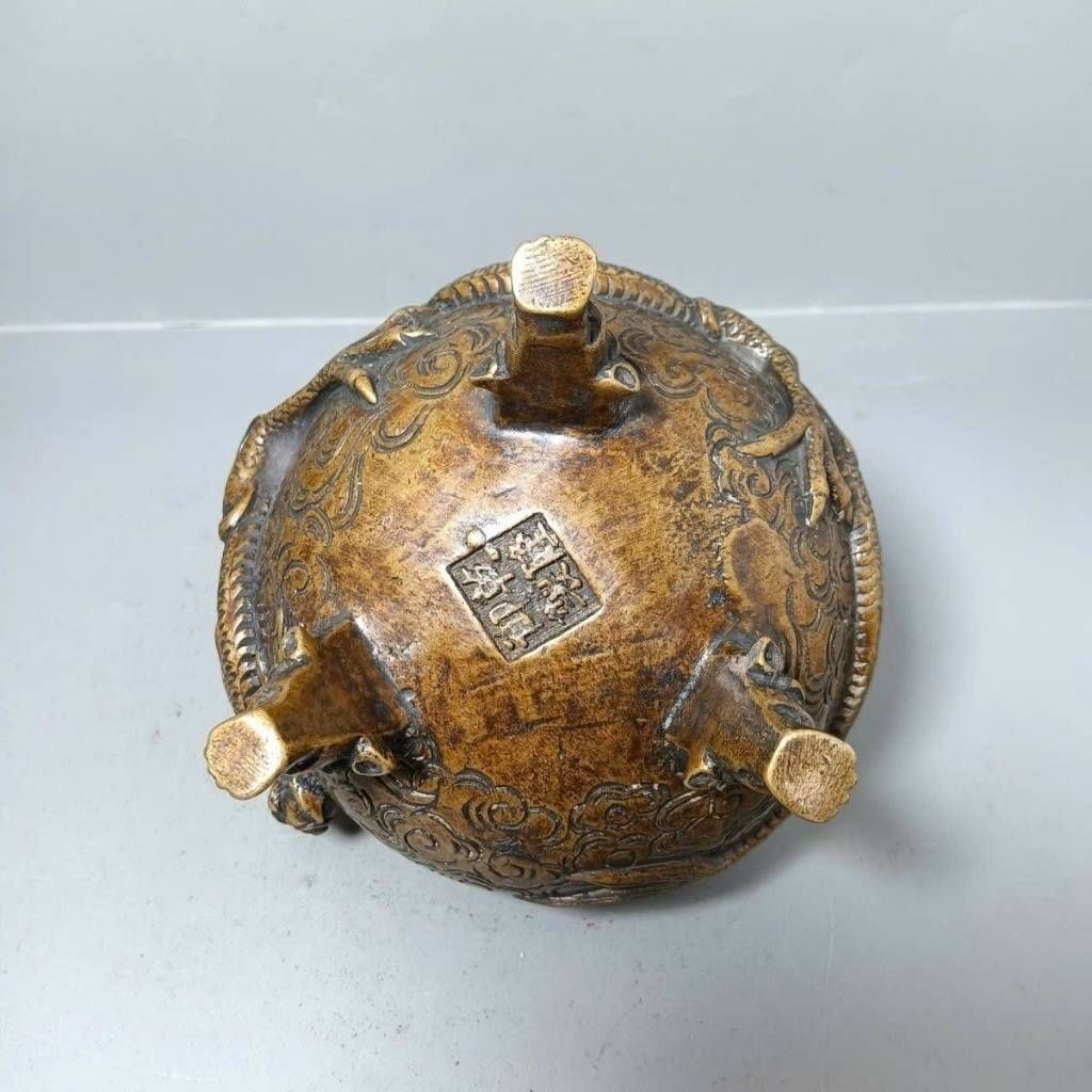  Lư Xông Trầm Đồng Cổ Tạc Nổi Thanh Long Hưng Thịnh BKMECN-10183 