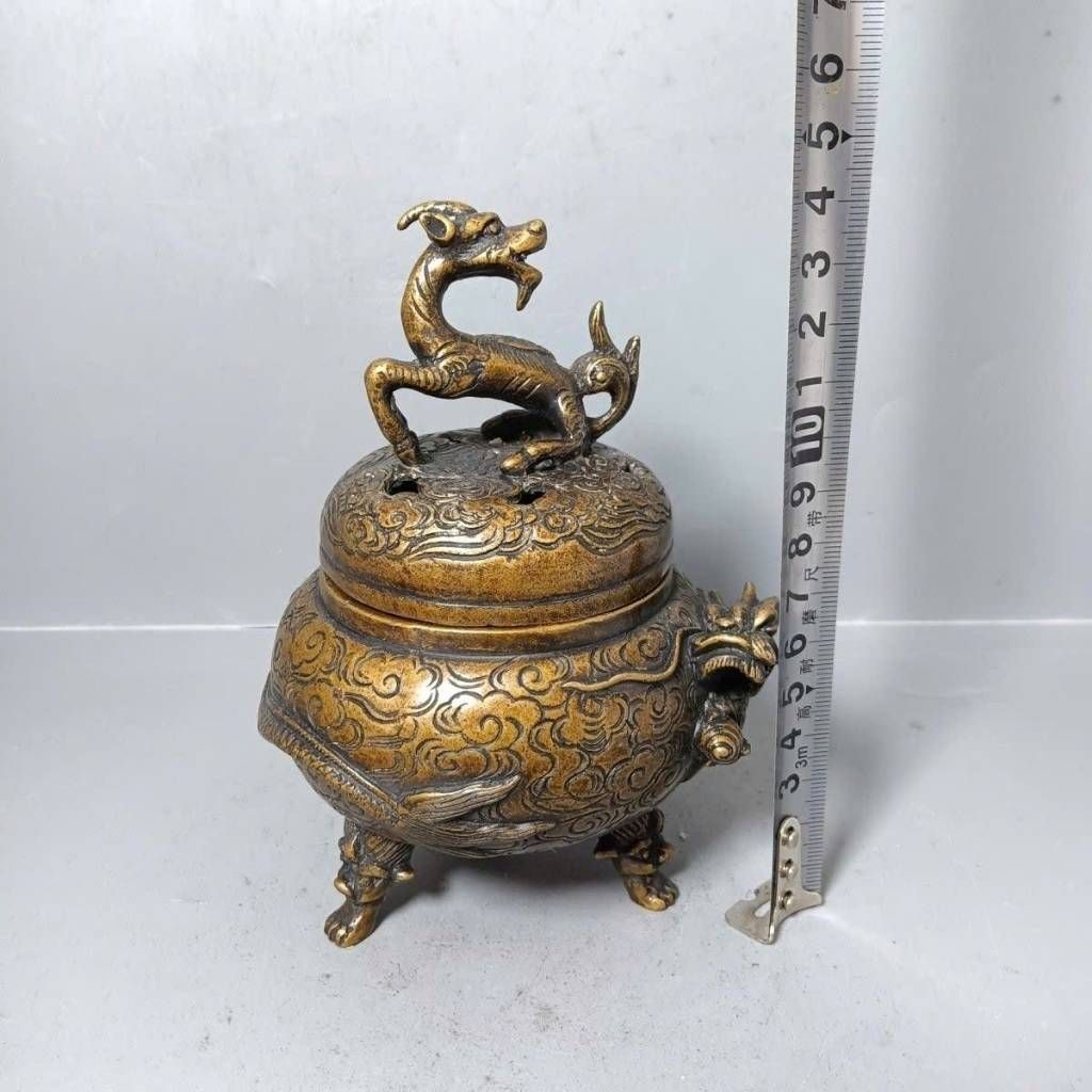  Lư Xông Trầm Đồng Cổ Tạc Nổi Thanh Long Hưng Thịnh BKMECN-10183 