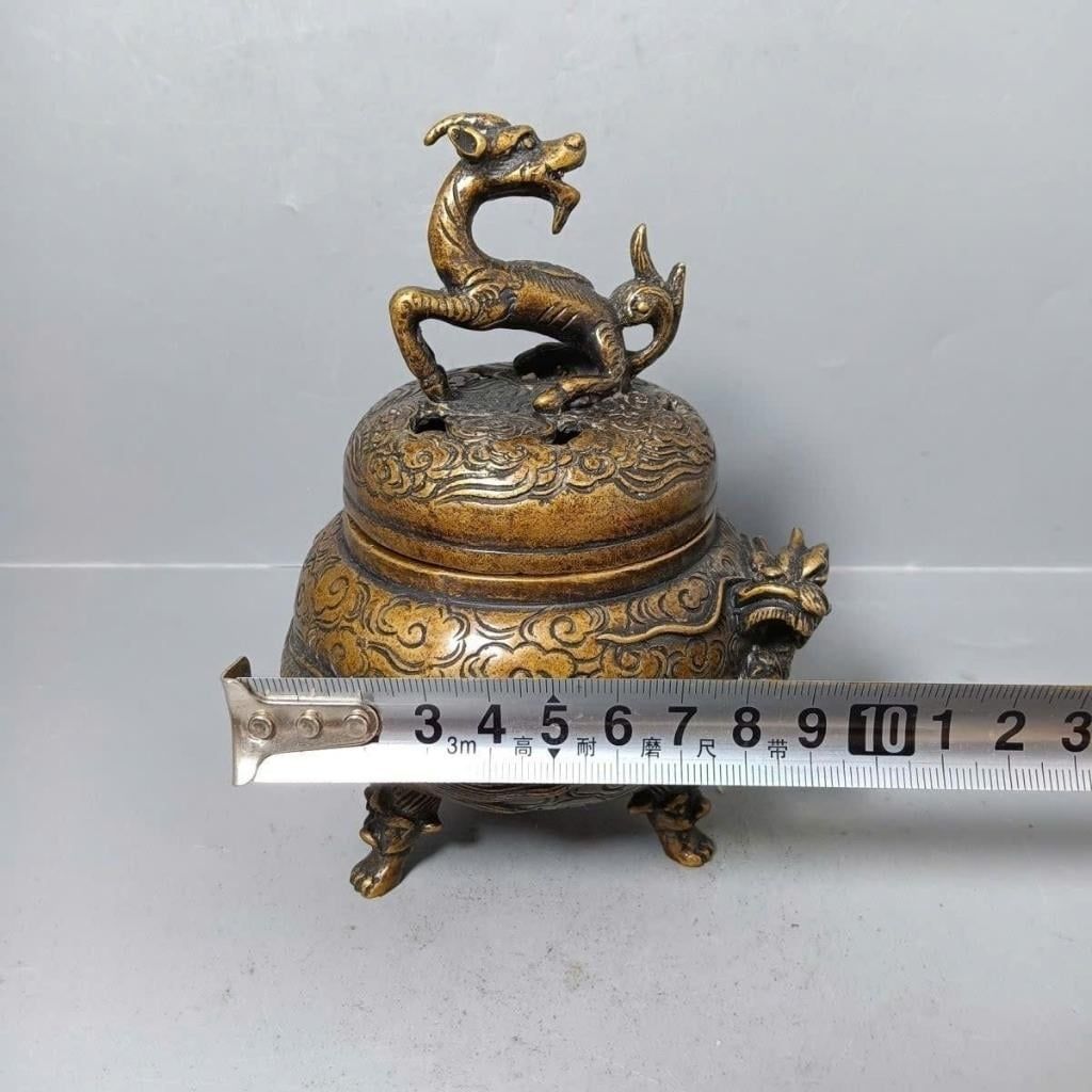  Lư Xông Trầm Đồng Cổ Tạc Nổi Thanh Long Hưng Thịnh BKMECN-10183 