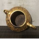  Ấm Đồng Mạ Vàng Giả Cổ Chạm Nổi Bách Phúc Cát Tường BKMECN-10184 