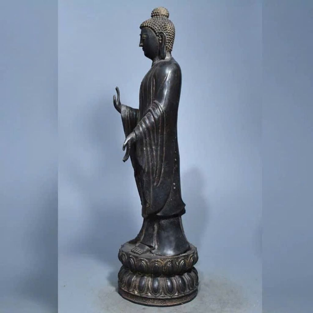  Tượng Đồng Phật Tổ A Di Đà Đứng Đài Sen BKMECN-10187 