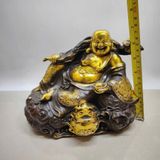  Tượng Đồng Di Lặc Ngồi Bao Tiền Cưỡi Thiềm Thừ May Mắn BKMECN-10197 