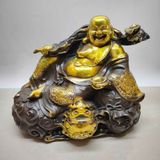  Tượng Đồng Di Lặc Ngồi Bao Tiền Cưỡi Thiềm Thừ May Mắn BKMECN-10197 