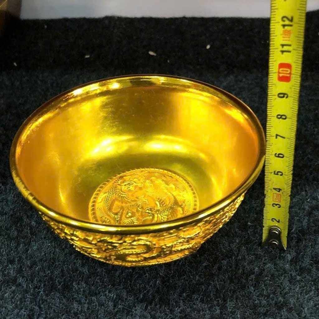  Bát Đồng Mạ Vàng Thúc Nổi Long Phụng Sum Vầy Cổ Ngoạn BKMECN-10202 