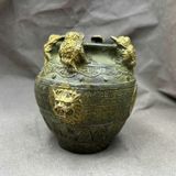  Hũ Tụ Bảo Bằng Đồng Đúc Nổi Thiềm Thừ Và Hổ Phù BKMECN-10210 