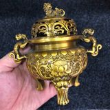  Lư Xông Trầm Hương Bằng Đồng Ba Chân Hổ Phù BKMECN-10215 