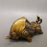  Tượng Trâu Đồng Phong Thủy Cõng Bao Tiền Chiêu Tài Tiến Bảo BKMECN-10222 