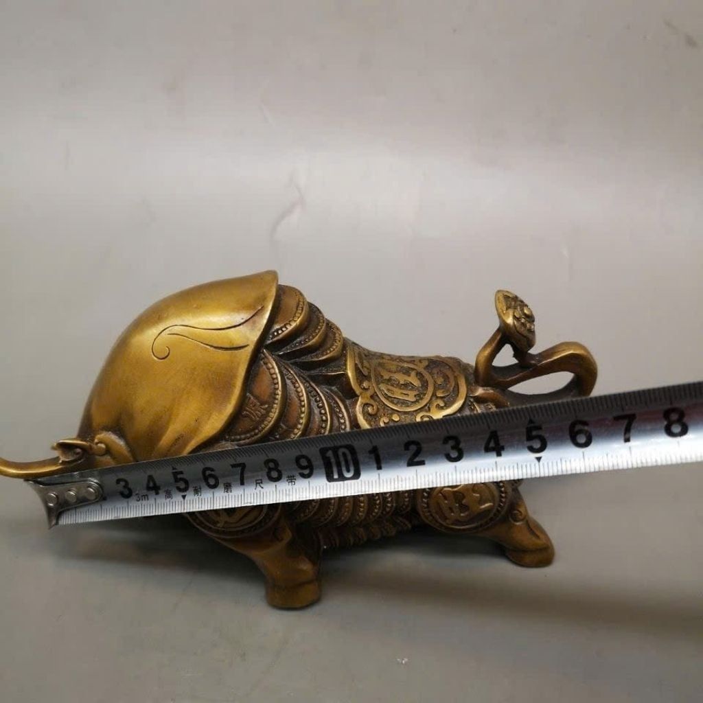  Tượng Trâu Đồng Phong Thủy Cõng Bao Tiền Chiêu Tài Tiến Bảo BKMECN-10222 