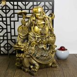  Tượng Phật Di Lặc Cưỡi Long Quy Bằng Đồng BKMECN-10226 