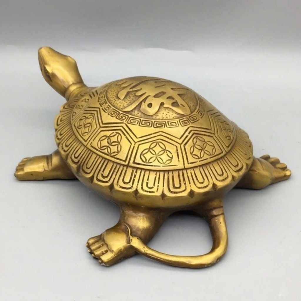  Tượng Rùa Đồng Phong Thủy Khắc Mai Rùa Tiền Cổ Trường Thọ BKMECN-10227 