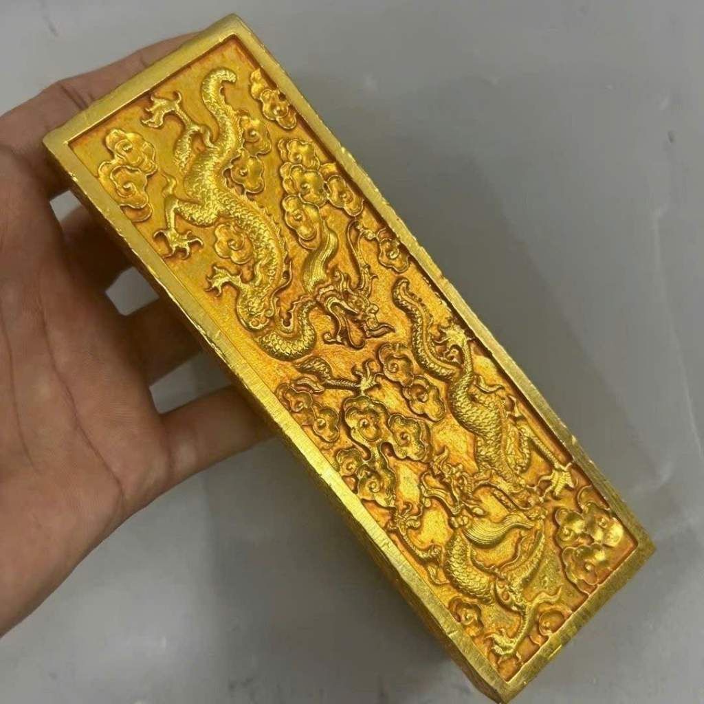  Ấn rồng bằng đồng phong thủy dát vàng hoàng kim BKMECN-10235 