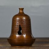  Lư Xông Trầm Bằng Đồng Dáng Chuông Cổ Khắc Bát Nhã Tâm Kinh BKMECN-10238 