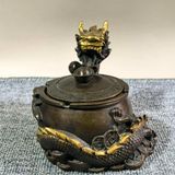  Gạt Tàn Rồng Ôm Hũ Tiền Bằng Đồng Phong Thủy BKMECN-10242 