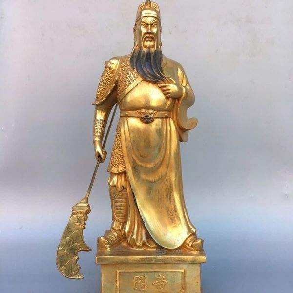  Tượng Quan Công Bằng Đồng Vàng Phong Thủy BKMECN-10244 