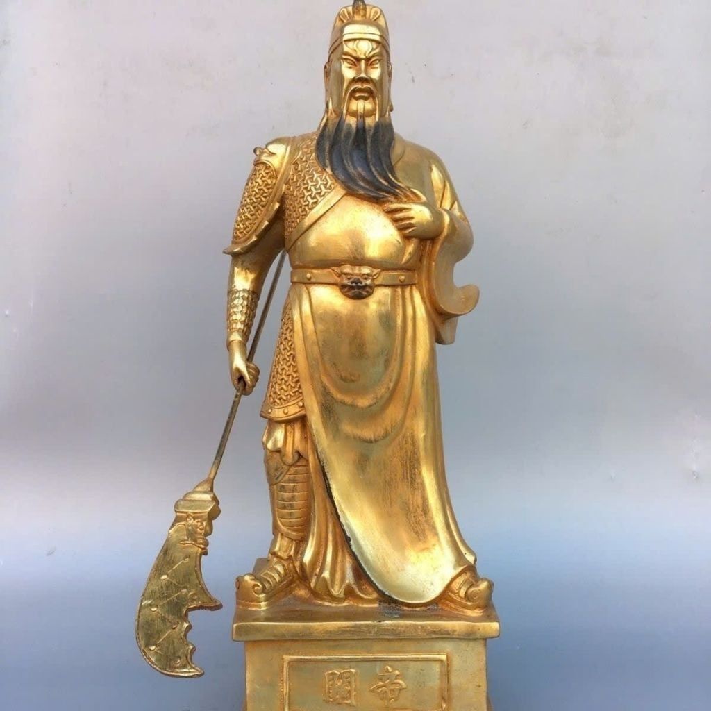  Tượng Quan Công Bằng Đồng Vàng Phong Thủy BKMECN-10244 