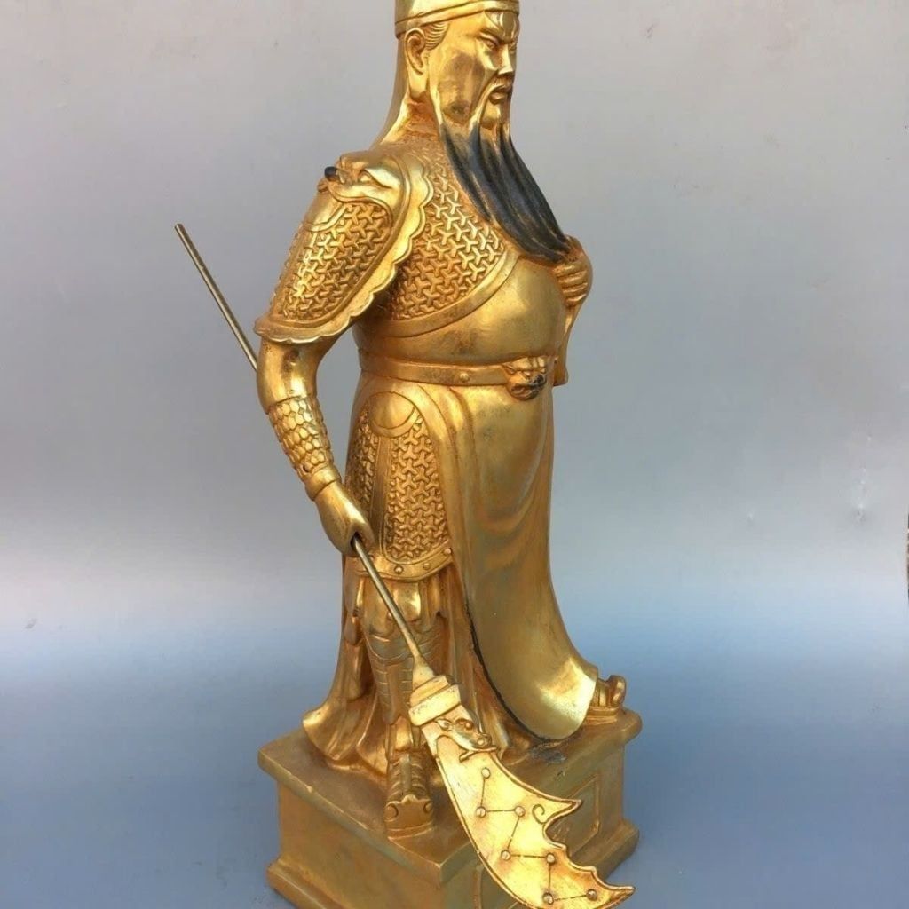  Tượng Quan Công Bằng Đồng Vàng Phong Thủy BKMECN-10244 