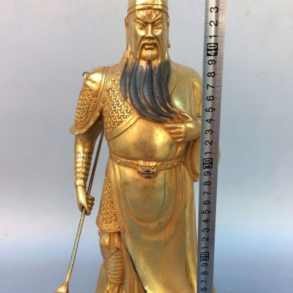  Tượng Quan Công Bằng Đồng Vàng Phong Thủy BKMECN-10244 