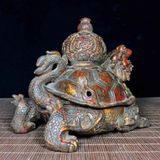  Lư Hương Đồng Long Quy Cõng Hồ Lô Chữ Thọ BKMECN-10247 