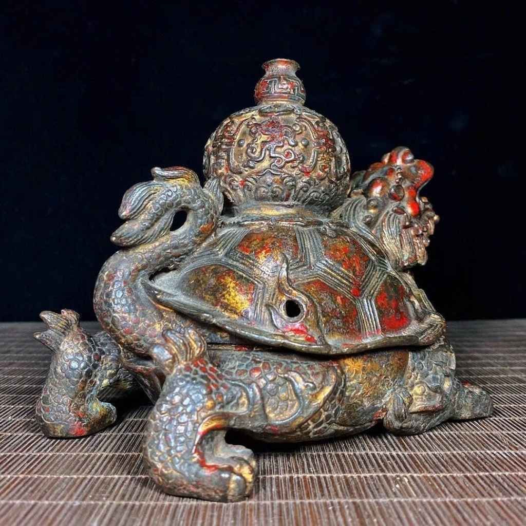  Lư Hương Đồng Long Quy Cõng Hồ Lô Chữ Thọ BKMECN-10247 