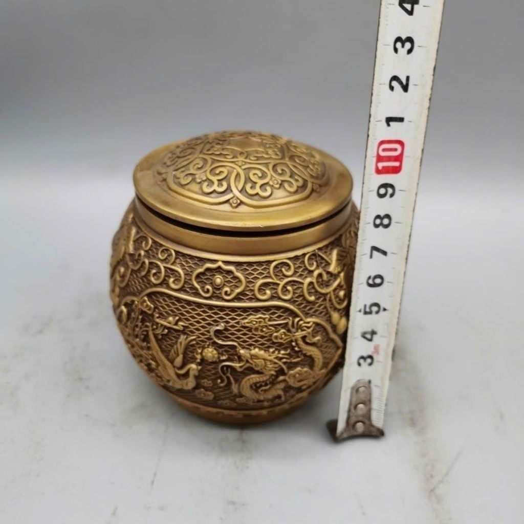  Hũ đựng bằng đồng họa tiết long phụng cát tường BKMECN-10254 