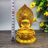  Tượng Phật Tổ Thích Ca Bằng Đồng Dát Vàng Tọa Đài Sen BKMECN-10255 
