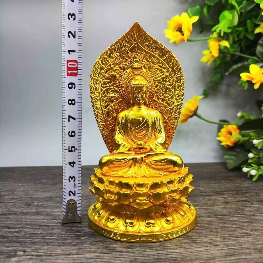  Tượng Phật Tổ Thích Ca Bằng Đồng Dát Vàng Tọa Đài Sen BKMECN-10255 