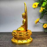  Tượng Phật Tổ Thích Ca Bằng Đồng Dát Vàng Tọa Đài Sen BKMECN-10255 