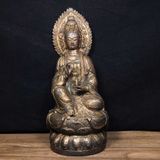  Tượng Phật Quan Âm Bồ Tát Bằng Đồng Giả Cổ Tọa Đài Sen BKMECN-10256 