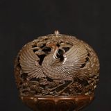  Lư Xông Trầm Bằng Đồng Chân Cao Chạm Phượng Hoàng Giả Cổ BKMECN-10264 