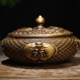  Hũ Đồng Có Nắp Họa Tiết Song Ngư Đúc Nổi Phong Thủy BKCECN-10553 