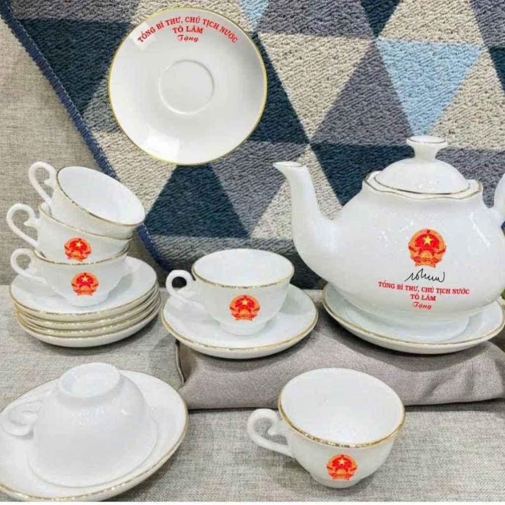  Bộ Ấm Chén Gốm Sứ Bát Tràng Tổng Bí thư, Chủ tịch nước Tô Lâm BKCECN-10551 