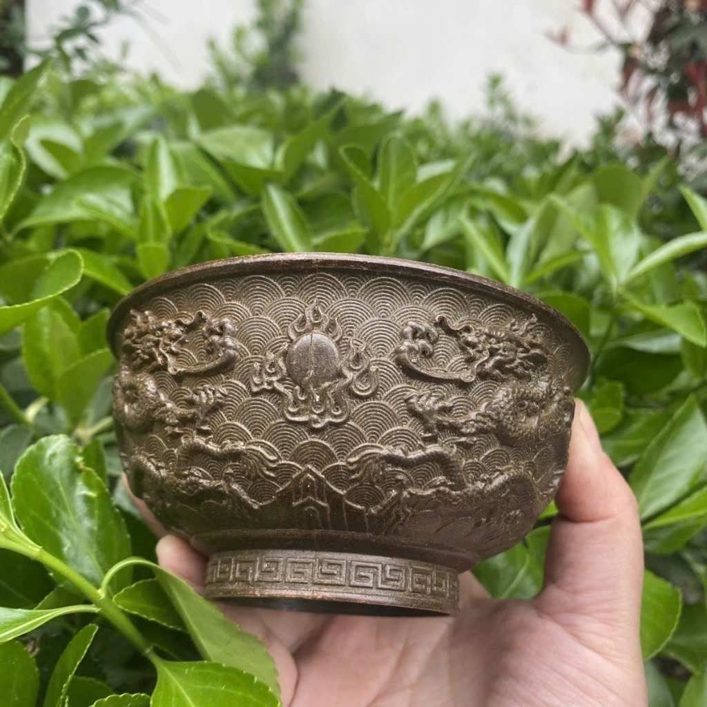  Bát Đồng Chạm Rồng Cổ Phong Thủy Cao Cấp BKMECN-10274 