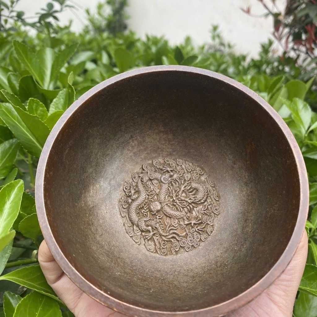  Bát Đồng Chạm Rồng Cổ Phong Thủy Cao Cấp BKMECN-10274 