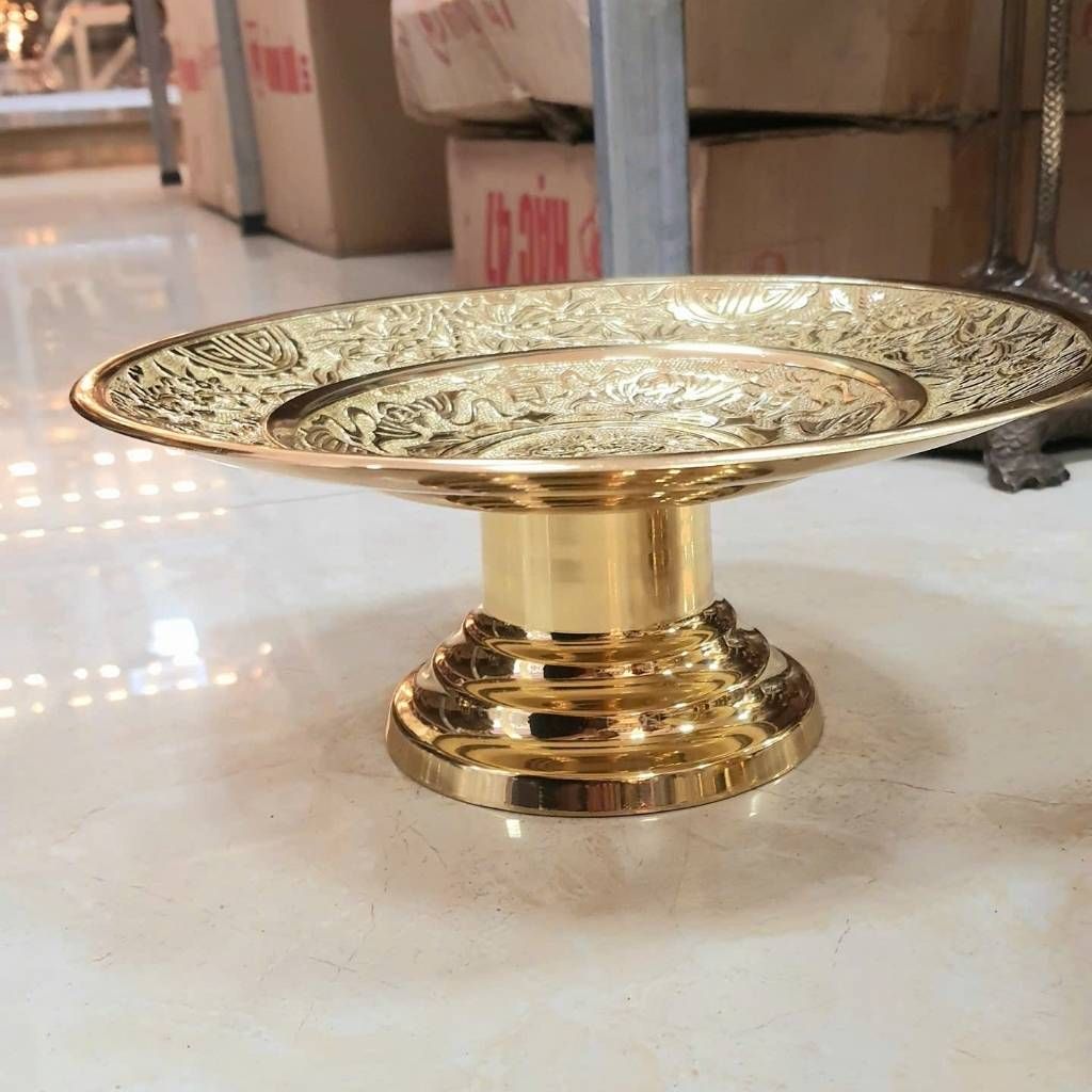 Bộ Đồ Thờ Bằng Đồng Mạ Vàng Trang Trí Bàn Thờ Phật Gia Tiên BKMECN-10275 