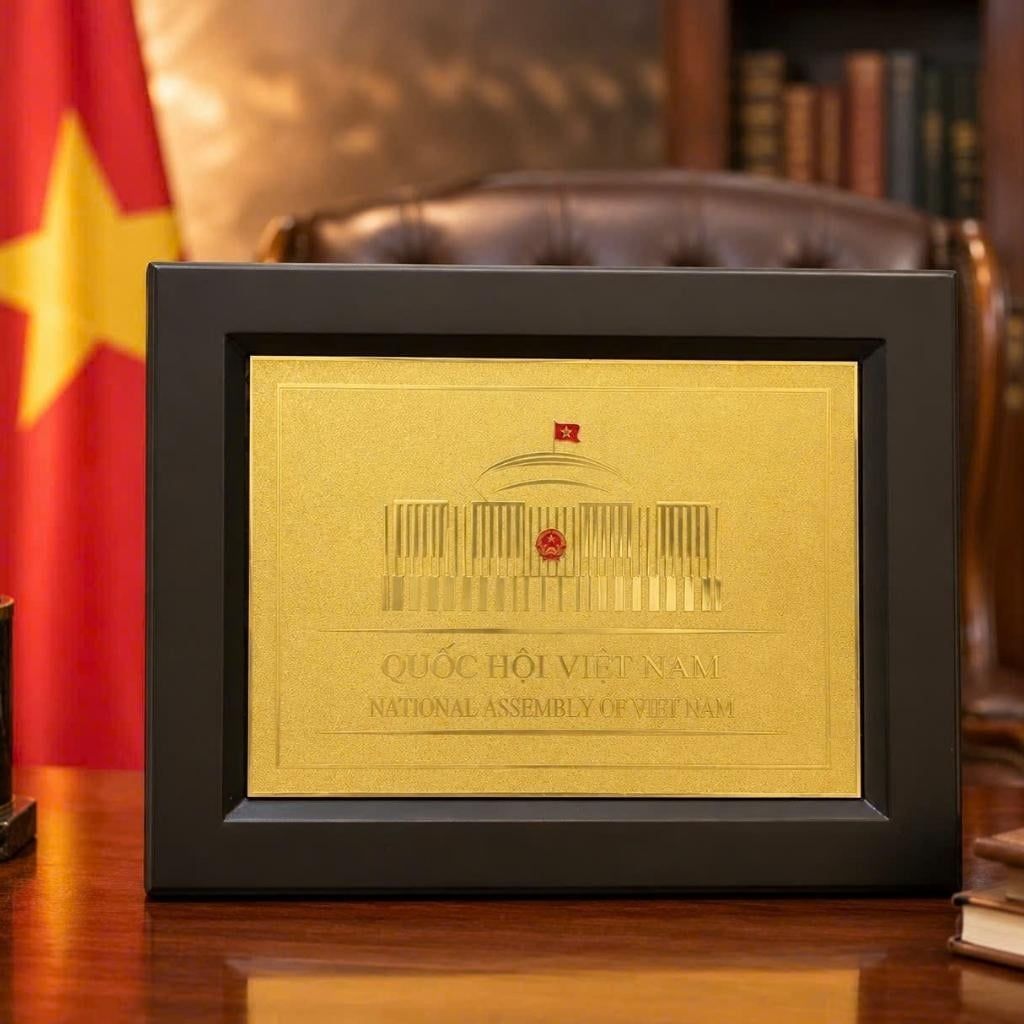  Tranh Đồng Tòa Nhà Quốc Hội Việt Nam Dát Vàng BKMECN-10282 
